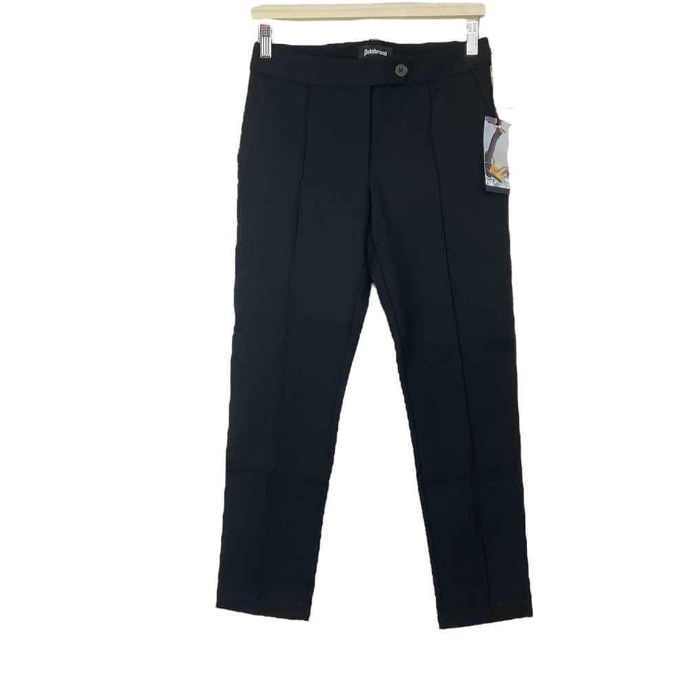 Betabrand Black Yoga Dress Pant Front Pleat Size 2